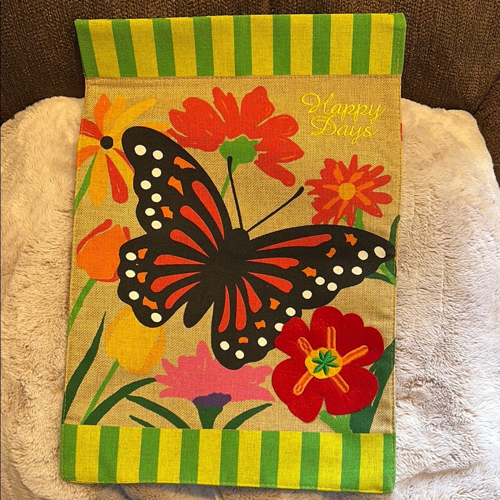 Colorful Butterfly Garden “Happy Days”Flag